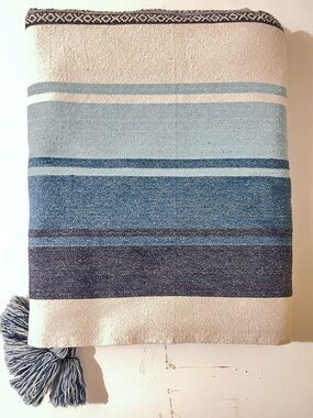 Cotton Picnic/beach/ Throw Blanket in Blue, Yellow & Red - Unbranded